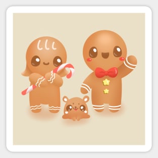 Cute Gingerbread Family Sticker